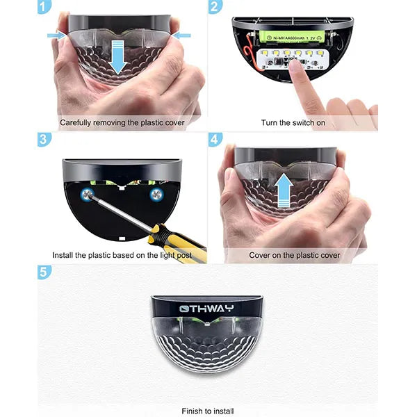 12/6 Solar Fence Lights, Solar Platform Lights, Solar Wall Lights, Rechargeable Solar Cells, Suitable For Front Porches, Security Lights, Wall Installation, Terraces, Fences, Garages, Decoration