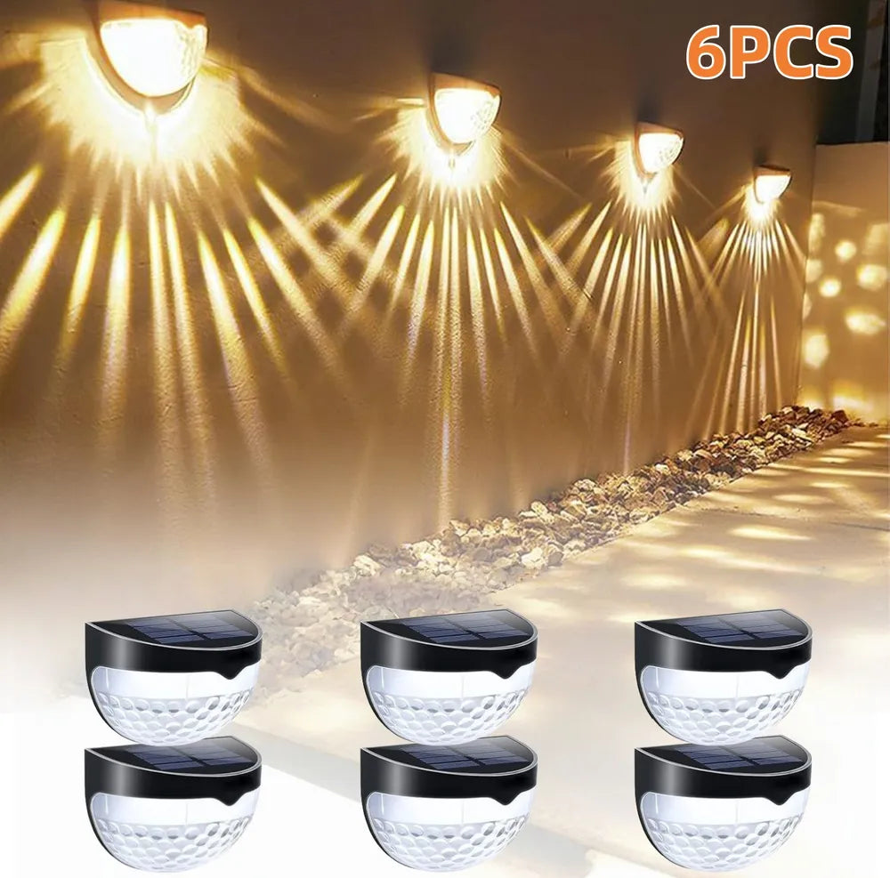 12/6 Solar Fence Lights, Solar Platform Lights, Solar Wall Lights, Rechargeable Solar Cells, Suitable For Front Porches, Security Lights, Wall Installation, Terraces, Fences, Garages, Decoration